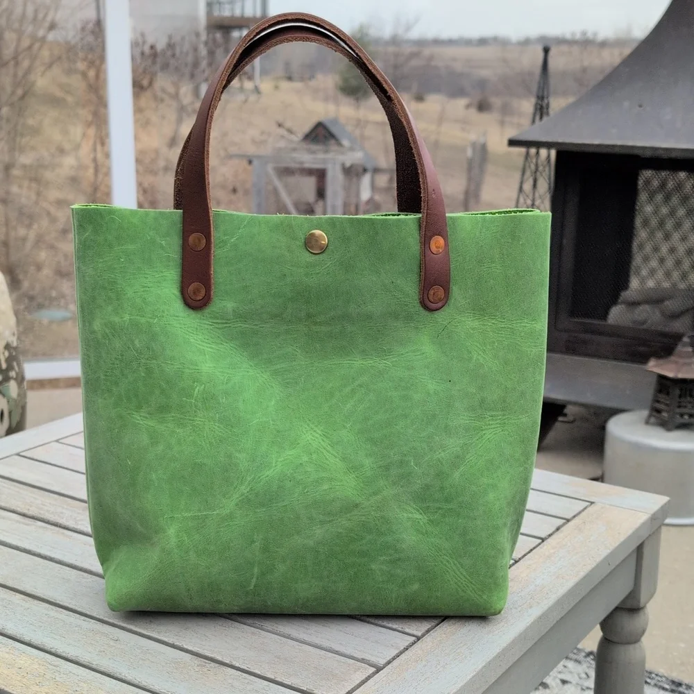 KMM & CO Mini Leather Tote Bag Fern - Picture 4 of 13